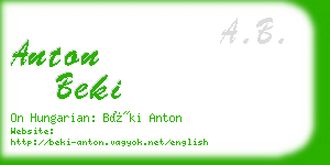 anton beki business card